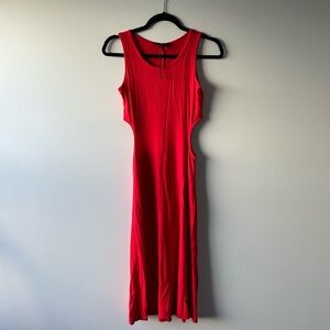 See You Monday red sleeveless side cutout dress